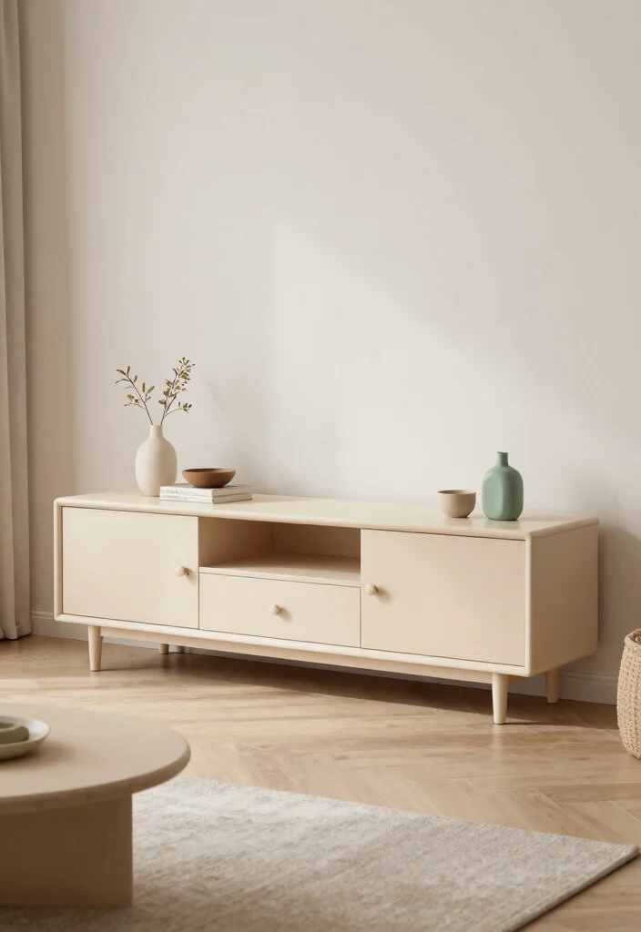 15 Island TV Unit Ideas With Modern Minimal Style - 11. Minimalist Scandinavian Colors 1