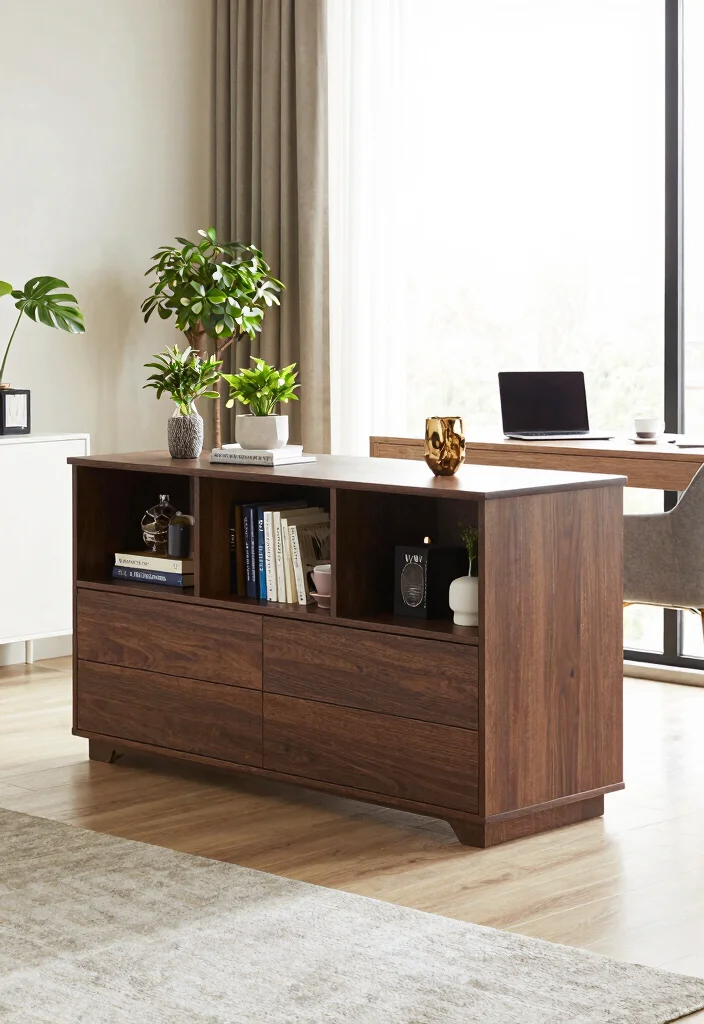 15 Island TV Unit Ideas With Modern Minimal Style - 3. Multi-Functional Island TV Unit 1