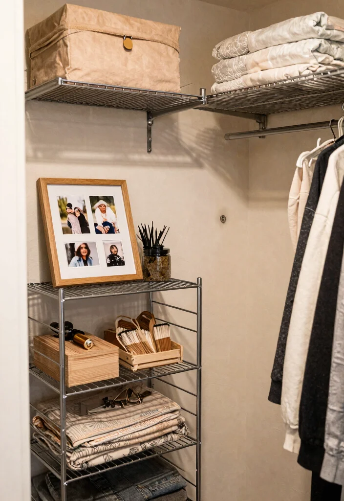 15 Wire Shelf Closet Organization Ideas That Maximize Storage - 15. Personal Touches for Inspiration 1