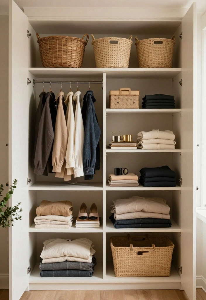 15 Wire Shelf Closet Organization Ideas That Maximize Storage - 5. Mix Open and Closed Storage 1