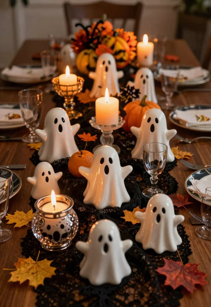 16 Ghost Candle Holder Ideas With Spooky Chic Vibes 15 16 Ghost Candle Holder Ideas With Spooky Chic Vibes - 14. Ghost Candle Holder Centerpiece 1