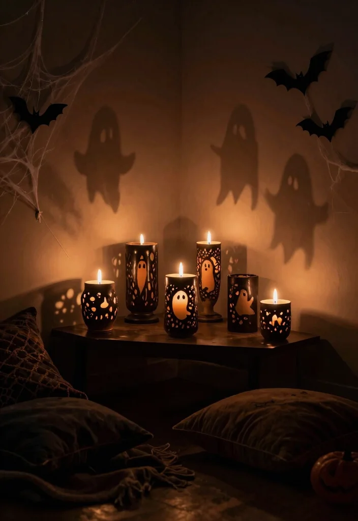 16 Ghost Candle Holder Ideas With Spooky Chic Vibes 6 16 Ghost Candle Holder Ideas With Spooky Chic Vibes - 5. Spooky Silhouettes 1