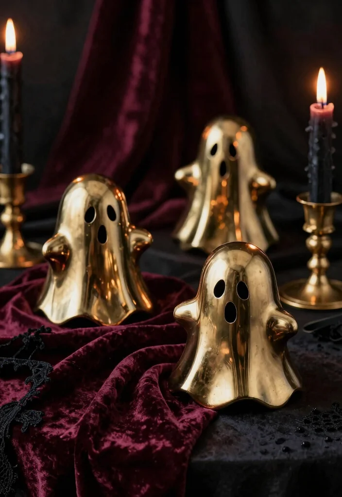 16 Ghost Candle Holder Ideas With Spooky Chic Vibes 8 16 Ghost Candle Holder Ideas With Spooky Chic Vibes - 7. Metallic Ghost Candle Holders 1