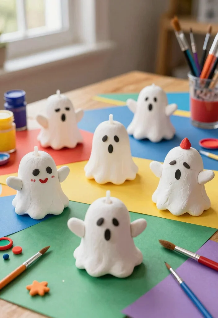 16 Ghost Candle Holder Ideas With Spooky Chic Vibes 9 16 Ghost Candle Holder Ideas With Spooky Chic Vibes - 8. DIY Clay Ghost Candles 1