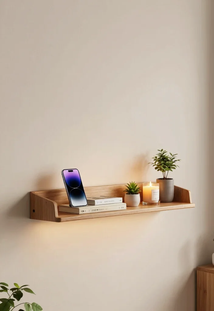 16 Mobile Stand Ideas With Functional Creative Designs - 10. Floating Shelf Stand 1