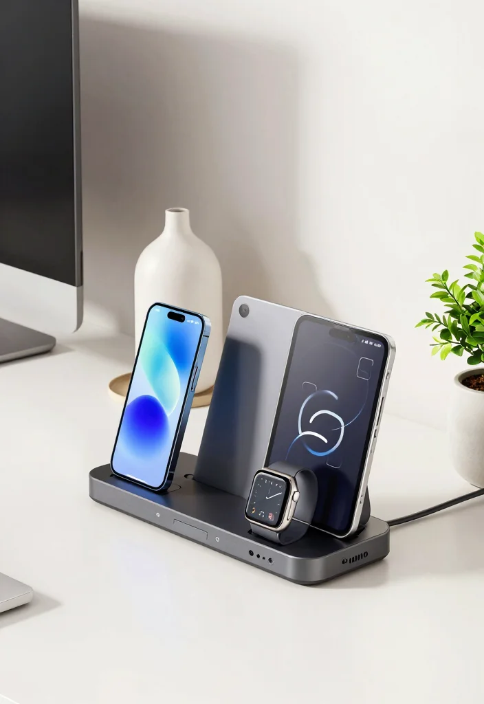 16 Mobile Stand Ideas With Functional Creative Designs - 3. Multi-Functional Docking Station 1