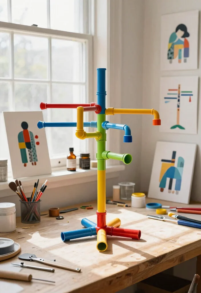 16 Mobile Stand Ideas With Functional Creative Designs - 5. DIY PVC Pipe Stand 1