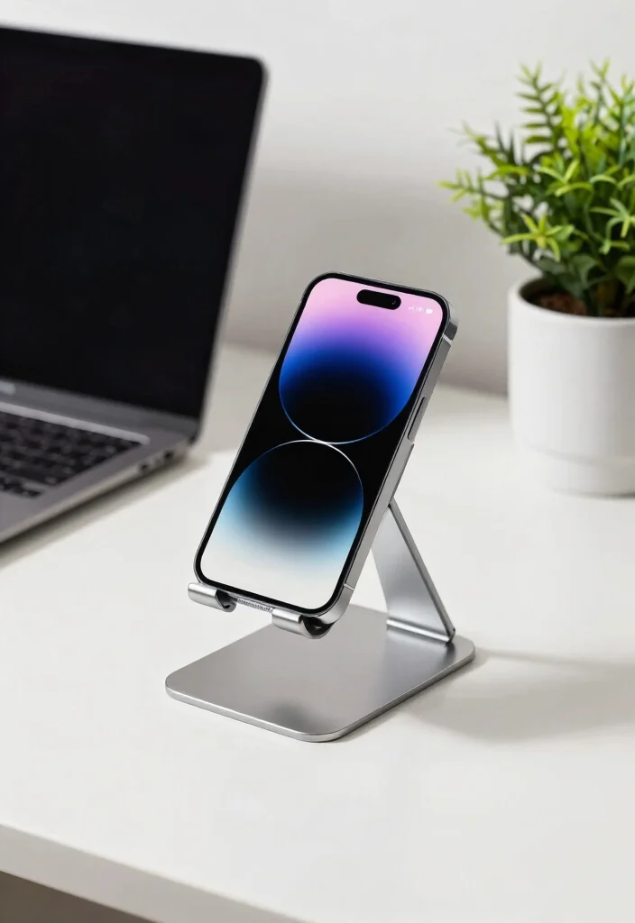 16 Mobile Stand Ideas With Functional Creative Designs - 6. Minimalist Metal Stand 1