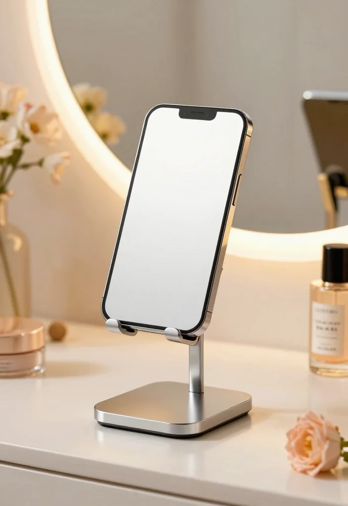 16 Mobile Stand Ideas With Functional Creative Designs - 8. Smartphone Mirror Stand 1