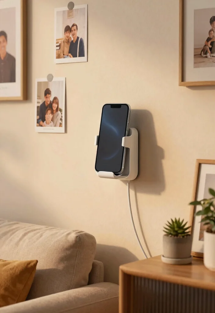 16 Mobile Stand Ideas With Functional Creative Designs - 9. Wall-Mounted Phone Holder 1