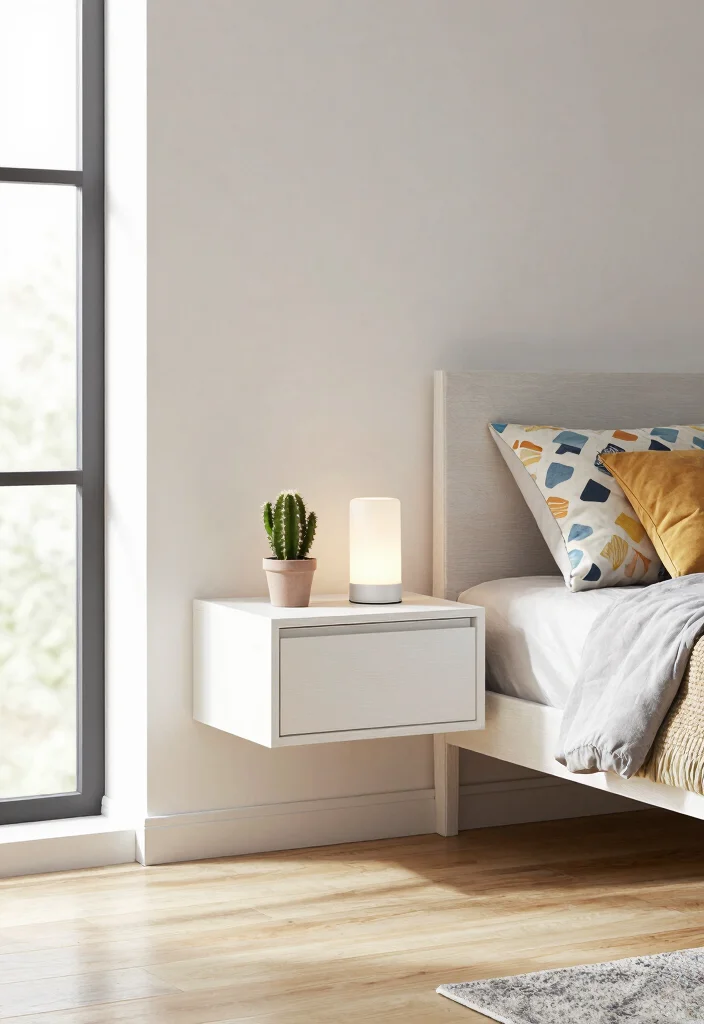 17 Narrow Nightstand Ideas That Fit Tiny Spaces - 1. Floating Nightstand 1