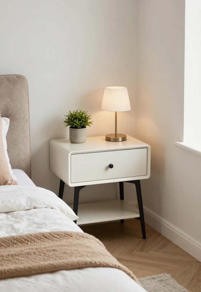 17 Narrow Nightstand Ideas That Fit Tiny Spaces - 16. Corner Nightstand 1