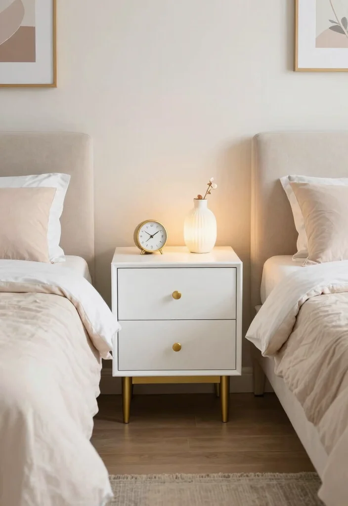 17 Narrow Nightstand Ideas That Fit Tiny Spaces - 3. Nightstand with Drawers 1