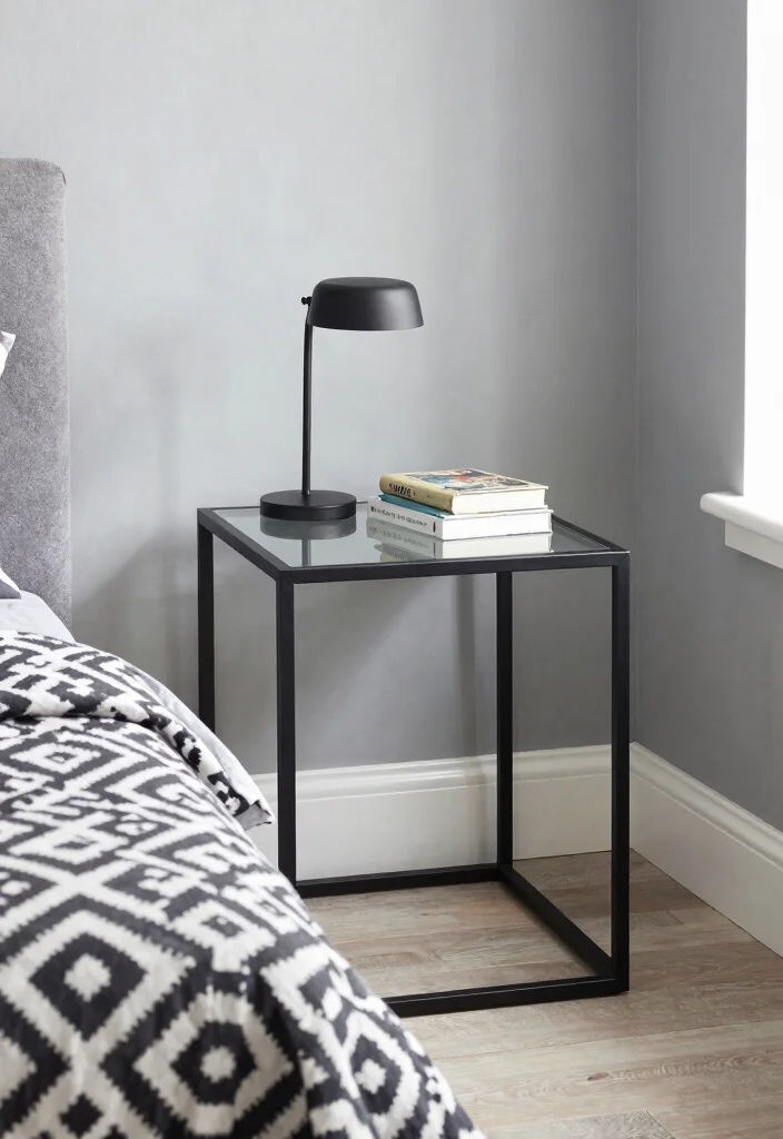 17 Narrow Nightstand Ideas That Fit Tiny Spaces - 5. Rectangular Side Table 1