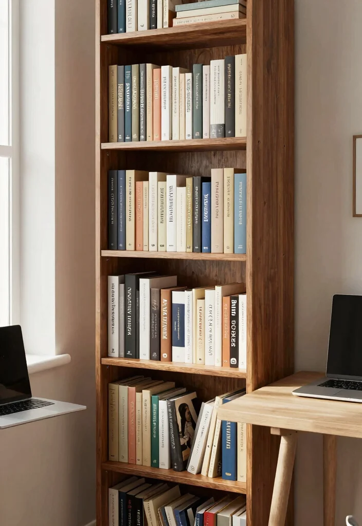 18 Bookshelf Design Wall Small Spaces Ideas That Save Room - 14. Vertical Book Storage for Compact Spaces 1