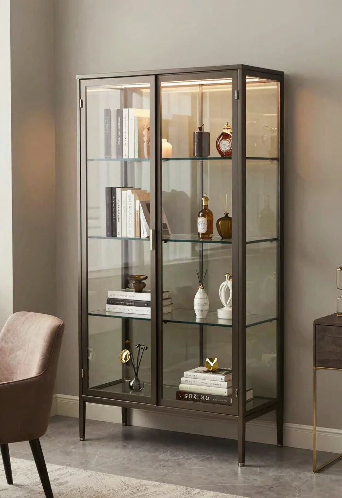 18 Bookshelf Design Wall Small Spaces Ideas That Save Room - 16. Glass-Fronted Cabinets for Elegant Storage 1