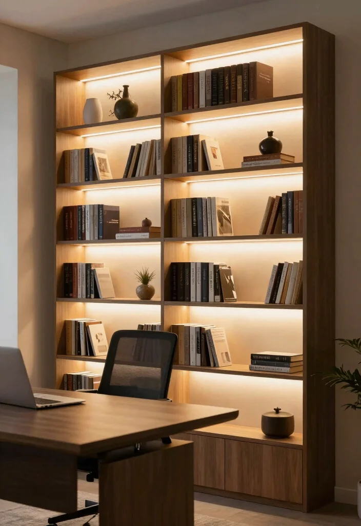 18 Bookshelf Design Wall Small Spaces Ideas That Save Room - 17. Bookshelf with Integrated Lighting 1