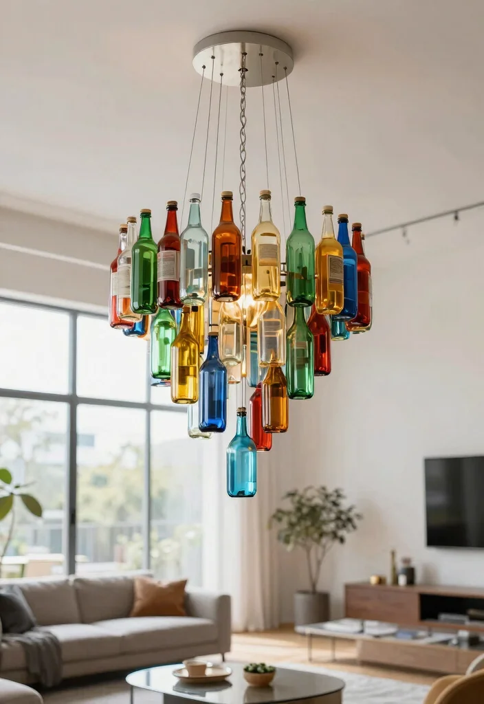 18 Plastic Bottle Chandelier Ideas With Creative DIY Glow - 11. Layered Bottle Chandelier 1