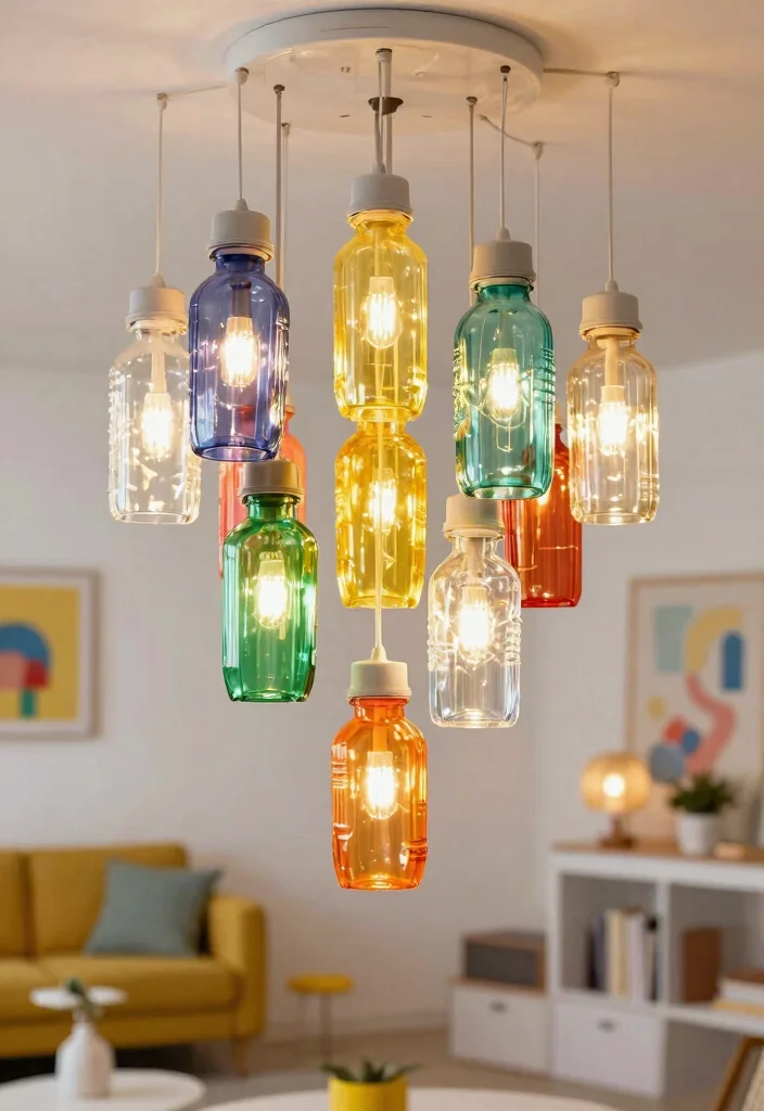 18 Plastic Bottle Chandelier Ideas With Creative DIY Glow - 14. Upcycled Bottle Light Shades 1