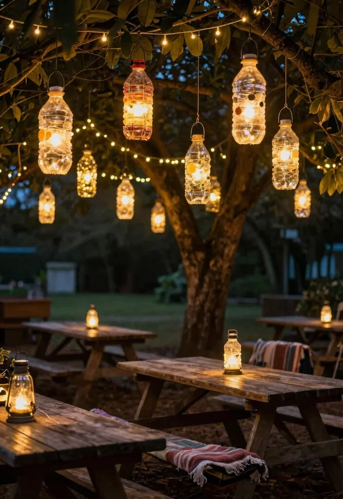 18 Plastic Bottle Chandelier Ideas With Creative DIY Glow - 5. Recycled Bottle Lanterns 1