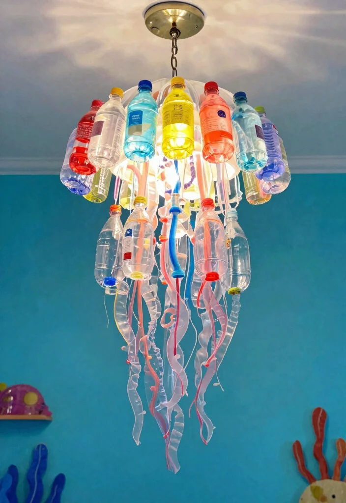 18 Plastic Bottle Chandelier Ideas With Creative DIY Glow - 9. Upcycled Bottle Jellyfish 1